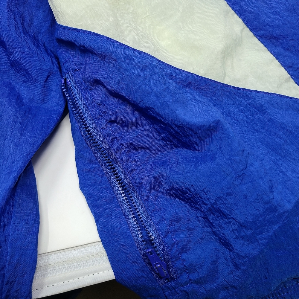 Reebok Blue Black White Windbreaker Jacket - Picture 8 of 13